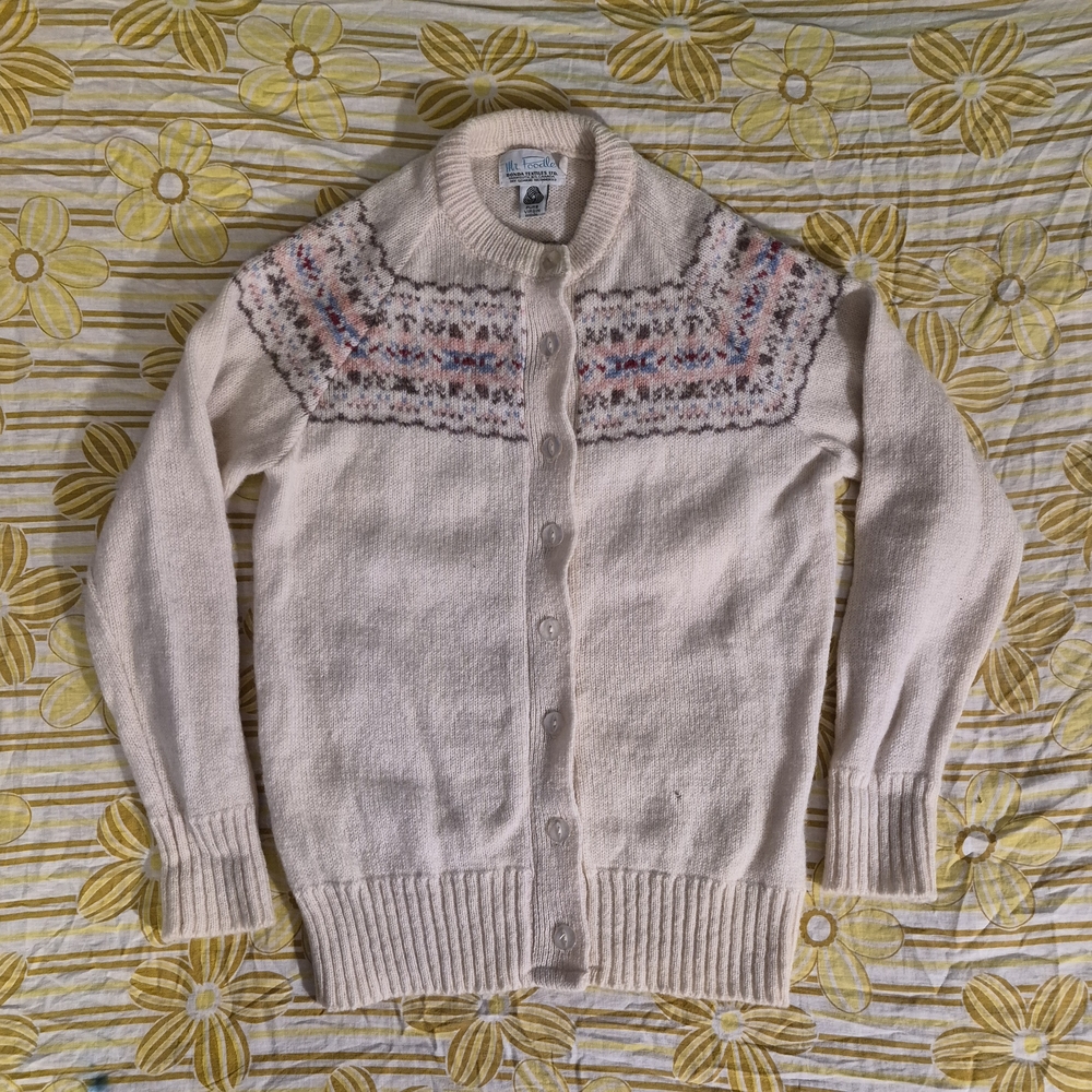 Cozy Cream Patterned Cardigan